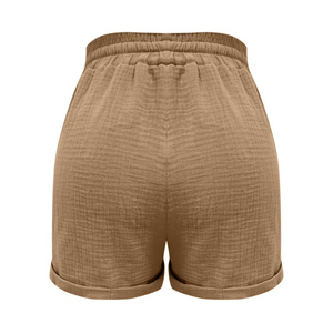 Nouvelle Collection – Short Décontracté Femme Taille Haute Élastique avec Cordon de Serrage, Coupe Droite Ample, Idéal Plage et Vacances, Séchage Rapide, avec Poches - Product Image 2