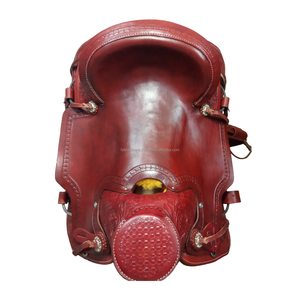 Sillín de cuero occidental de primera calidad Grano completo Cómodo estribo ajustable y cuerno de cuero Sillín de caballo Western Roping Ranch Wade - Product Image 5