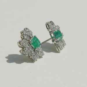 Pendientes de Plata de Ley 925 con Baño de Rodio, Diseño de Flor Corte Princesa, Azul Zambiano Auténtico, Certificados IGI, Joyería Elegante, Regalo para Fiesta - Product Image 5