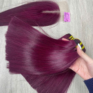Extensions de cheveux bordeaux foncé pour la confection de perruques avec closure, qualité Super Double Drawn, cheveux vietnamiens de haute qualité, très demandés, cheveux humains - Product Image 1