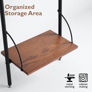 Perchero independiente de madera de roble moderno con marco de acero reforzado para el hogar o el hotel para muebles de sala de estar o dormitorio - Product Image 5