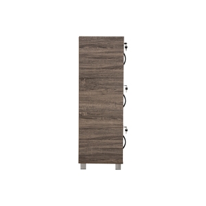 Caja de Almacenamiento Moderna de Tablero Laminado con Acabado Roble Fleton, Organizador Multiusos de Tres Niveles con Cerradura y Llaves Separadas - Product Image 2