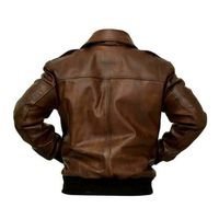Blouson aviateur en cuir d'agneau véritable pour homme, col montant, poches avant en toile, coupe-vent, antibactérien, décontracté, pour moto