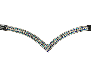 Fronture en cuir multicolore de haute qualité à 5 rangées de cristaux, avec tailles personnalisables (-Cob-Full-Exfull) – Disponible au meilleur prix - Product Image 2