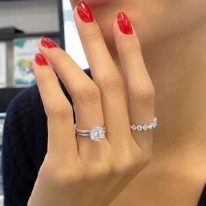 Wholesale Price 2.21ct Round Brilliant Cut Lab <b>Diamond</b> Engagement <b>Ring</b> White Gold Classic Solitaire Hidden Halo Wedding <b>Ring</b> - Product Image 1
