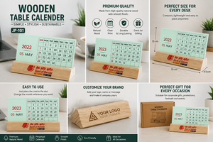 Smart Personalized Wooden Work Desk <b>Calendar</b> Organizer with Printing for Mother's Day & Father's Day - Product Image 2