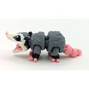 Opossum Articolato Stampato in 3D per Fidget Cube, Figurina Sensoriale da Scrivania per Alleviare lo Stress e l'Ansia, Opossum Pieghevole per Scrivania - Product Image 1