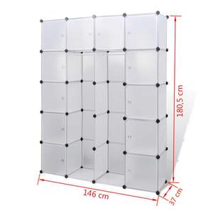 Armarios Modulares Grandes de Plástico Blanco con Acero Cromado para Sala de Estar - Product Image 6