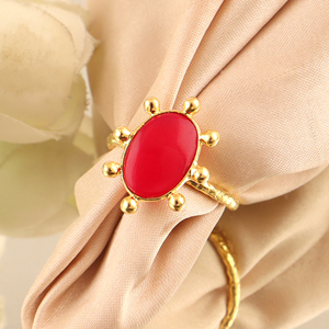 Green Strawberry Quartz Cherry Quartz Oval Gemstone <b>Ring</b> Brass 18k Gold Plated Beaded Designer Texture Band <b>Adjustable</b> <b>Rings</b> - Product Image 4