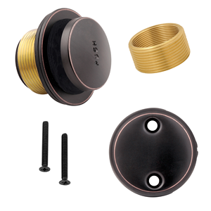 Oil Rubbed Bronze Push Down Pop-up <b>Drain</b> Stopper 3 Inch Threaded Anti-Corrosion Modern Style Bathroom Sink <b>Drain</b> <b>Cover</b> - Product Image 1