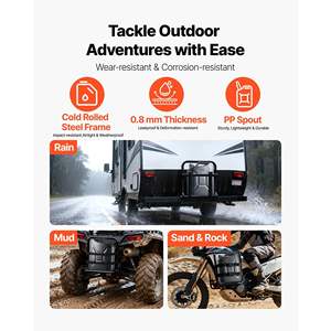 Réservoir de carburant en métal de 5,3 gallons, étanche, résistant à la corrosion, poignée confortable, débit maximal de 6 L/min, réservoir de gaz noir pour la plupart des véhicules - Product Image 5