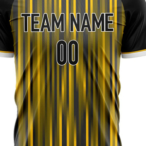 Black Yellow Soccer Jersey Custom Design Breathable Lightweight Football Shirt Logo Sublimation Short Sleeve Top All Colors 100% - Product Image 3