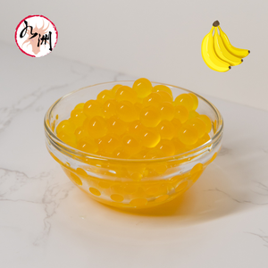 Perlas de Boba Explosivas Sabor Plátano 3.4kg Botella, Topping para Bubble Tea con Núcleo de Jugo de Fruta de Taiwán, Certificado Halal HACCP - Product Image 1