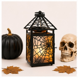 Halloween <b>Lantern</b> Spooky Black Spider Web Design Hanging <b>Lamp</b> for for Haunted House & Indoor Party Decor In Competitive Price - Product Image 4