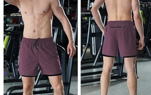 Novedad 2026: Pantalones Cortos de Gimnasio para Hombre, Morados, de Malla, para Correr, por Debajo de la Rodilla, Doble Capa, Transpirables - Product Image 4