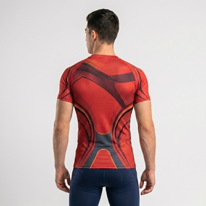 Men Athletic Compression Shirt Custom Sports Fitness Gym Workout Half Sleeve Activewear Performance Top - Product Image 6