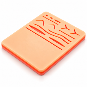 MJW Coussin d'entraînement à la suture chirurgicale en silicone à double face, 14 modèles de plaies + surface lisse, pour étudiants en médecine - Product Image 2