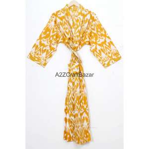 Kimono Informal 100% Algodón, Ropa de Dormir, Ropa de Playa, Diseño Floral Indio, Transpirable, de Secado Rápido, con Cordón Ajustable, para Verano, Invierno y Primavera - Product Image 5