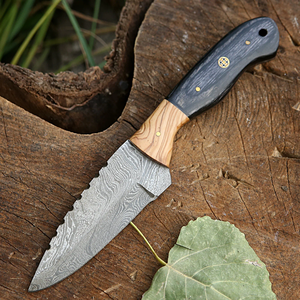 Couteau de chasse/découpe personnalisable en acier inoxydable OEM avec manche en bois Pakka, étui en cuir, fabrication artisanale, marque ZA DAMASCUS MAKERS - Product Image 2