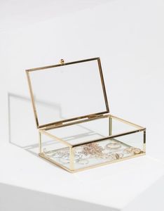 Decorative Metal & Glass Storage Boxes With Metal Frame For Jewelry Organizers And Customized Glass Jewelry Boxes - Product Image 1