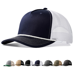 Custom Blank Winter Outdoor Casual Travel Trucker Hat High Quality Mesh Back PolyesterCotton 5 Panel Embroidered Trucker Hat - Product Image 1