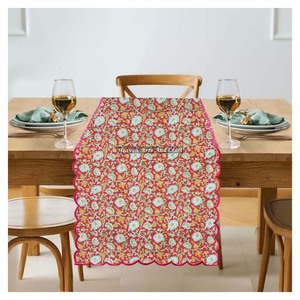 100% Pure Cotton Bohemian Floral Printed Woven Customizable Size <b>Table</b> <b>Runner</b> for Wedding Durable & Eco-Friendly - Product Image 4