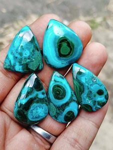 Chrysocolla Malachite Cabochon AAA พลอยหลวมขัดคุณภาพสำหรับทำเครื่องประดับขายส่งมากอัญมณี, - Product Image 2