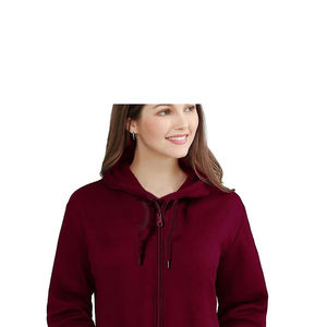 Sweat-shirt d'hiver décontracté pour femme, coupe classique, en polaire zippé, avec poche kangourou, respirant, imperméable, écologique, logo frontal - Product Image 2