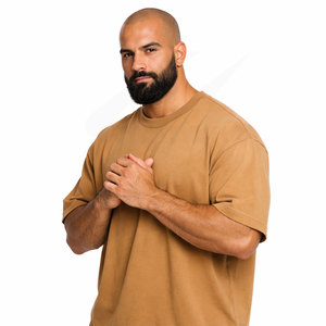 T-shirts vintage pour hommes en jersey de coton gris délavé teinté pigmentaire haut de gamme 260 g/m² avec bords effilochés style streetwear - Product Image 6