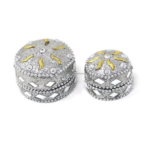 Boîte à bijoux élégante en perles blanches pour souvenir de mariage, boîte de retour pour les proches ou les invités - Product Image 3