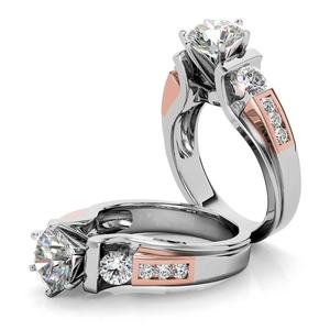 แหวนหมั้นเพชรทรงกลมเจียระไนแบบบริลเลียนท์ ทองคำแท้ 14K เพชรเพาะเลี้ยงในห้องปฏิบัติการ รับรองโดย IGI คุณภาพ VS1 สำหรับผู้หญิง - Product Image 2