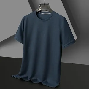 New Summer Solid <b>Waffle</b> Round Neck Short Sleeved Breathable T-<b>shirt</b> for Men's Top-White 4XL - Product Image 2