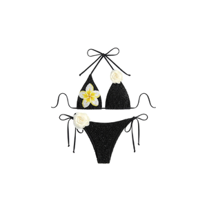 Bikini Rojo sin Tirantes con Decoración de Borlas y Conjunto de Dos Piezas con Braguita de Cintura Alta, Traje de Baño para Mujer/Niña - Product Image 4