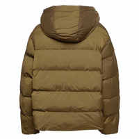 Veste d'hiver matelassée à capuche pour hommes grandes tailles, chaude, écologique, avec logo personnalisé et matelassage frontal, vente en gros