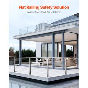 1 Confezione di Pali per Ringhiera in Acciaio Inox 42x2x2 Pollici con Cavo Pre-Forato per Terrazze e Scale - Product Image 2