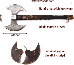 Hache industrielle artisanale LEGACY BLADES en acier à haute teneur en carbone, manche en bois naturel, pour camping en extérieur, vente en gros usine - Product Image 2