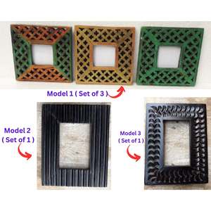 <b>Set</b> of 3 Model 1 Wooden <b>Photo</b> <b>Frames</b> 17.5 X Premium Wood Crafted for Displaying Your Memories - Product Image 4
