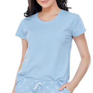 Ensemble décontracté 2 pièces pour femme, t-shirt et short de couleur unie, meilleur prix du Pakistan / Coton, manches courtes, respirant, séchage rapide - Product Image 6
