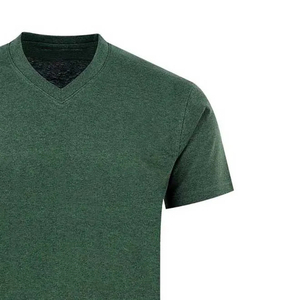 T-shirt de sport pour homme à manches courtes en tricot, col en V, décontracté, 100% coton, respirant, séchage rapide, léger, couleur unie - Product Image 6