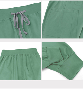 Wholesale 4-Way Stretch Nurse Scrubs <b>Set</b> Custom Logo Medical Uniforms V-Neck Jogger Scrub Tops and Pants for Hospital <b>Doctors</b> - Product Image 6