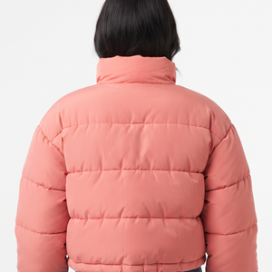 Manteau d'hiver matelassé pour femme, veste courte à manches longues, fermeture éclair sur le devant, décontracté, chaud, en polyester, vêtement d'extérieur tendance - Product Image 6