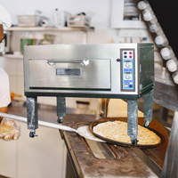 Nouvelle machine à pizza et à gâteaux à gaz avec système d'humidification, usage commercial, en acier inoxydable