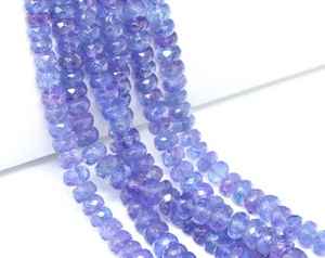 ลูกปัดแทนซาไนต์สีน้ำเงินทรงรอนเดลเหลี่ยมเพชรพลอย ขนาด 6 มม. 8 มม. สำหรับทำเครื่องประดับ สร้อยข้อมือ สร้อยคอ อัญมณี - Product Image 2