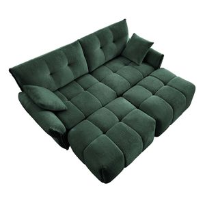 Comodo Set Divano a 2 Posti in Tessuto Chenille con 2 Pouf e Cuscini Decorativi per Soggiorno, Appartamento o Dormitorio - Product Image 6