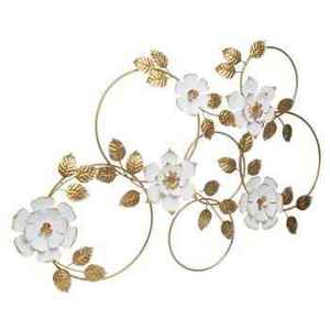 Escultura Metálica Moderna de Pared con Diseño Floral Rectangular, Decoración para el Hogar, Pieza de Arte para Sala de Estar - Product Image 6