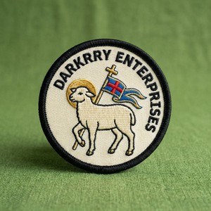 Écusson thermocollant personnalisé brodé à la machine Agnus Dei Agneau de Dieu Symbole religieux Badge rond Vêtements chrétiens Vestes Sacs à dos - Product Image 1