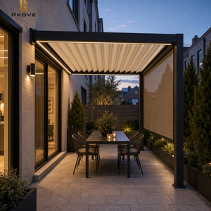 RKOVE Nueva Pérgola Inteligente de Aluminio de 3x5m, Pérgola Exterior de Aluminio Adosada con Pantalla ZIP para Comedor de Chalet - Product Image 4
