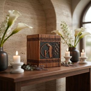 Custom Wooden <b>Memorial</b> Urn Engraved Cremation <b>Keepsake</b> <b>Box</b> Remembrance Gift Nature <b>Memorial</b> Container - Product Image 3