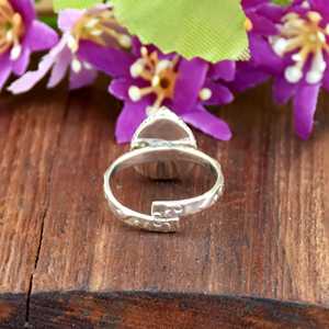Natural Handmade Cubic Zirconia Gemstone Engagement Ring 925 Sterling Silver Jewelry Adjustable Band Fine Ring Jewelry <b>For</b> <b>Her</b> - Product Image 3