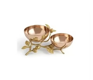 Cuenco de metal hecho a mano con soporte de ramas, diseño Wabi Sabi, para servir comida, regalo, plato decorativo - Product Image 6